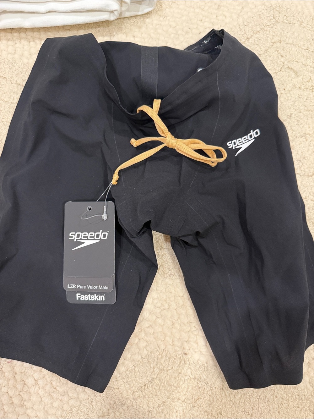 Speedo Black Competitive Swim Jammers with Gold Drawstring